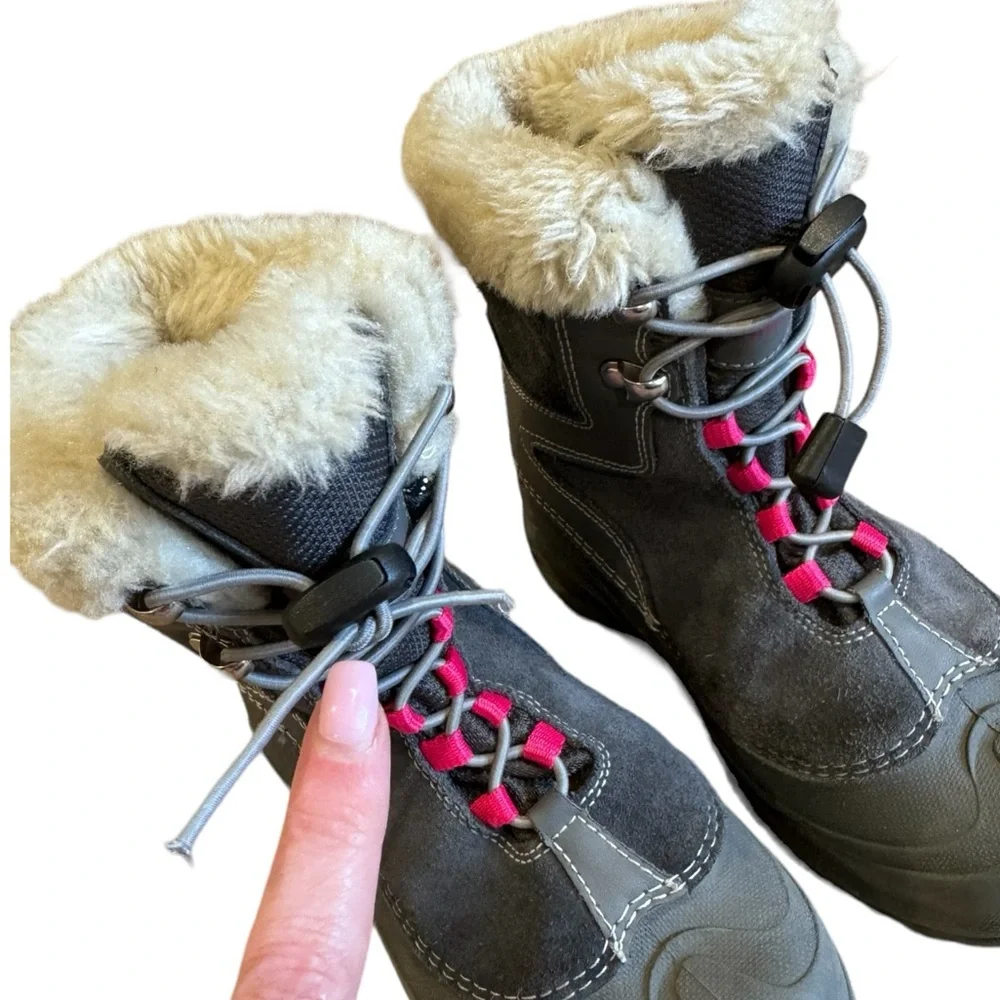 Columbia Bugaboo Winter Boot Grey / Pink Girls 1